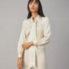 Satinbluse mit Schleife Satinbluse mit Schleife