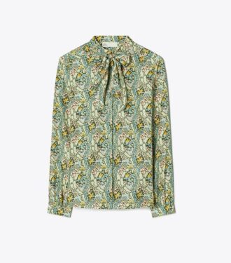 Seidenbluse mit Schleife