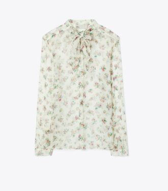 Seidenbluse mit Schleife