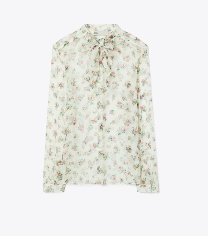 Seidenbluse mit Schleife Seidenbluse mit Schleife