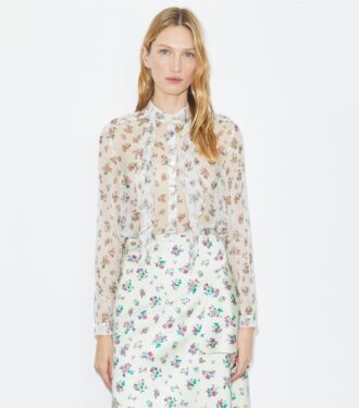 Seidenbluse mit Schleife