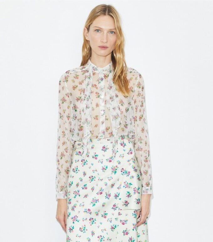 Seidenbluse mit Schleife Seidenbluse mit Schleife