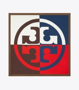 Seidentuch mit Colorblock-Logo