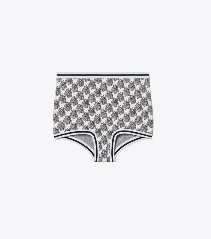 Shorts aus Viskose-Jacquard