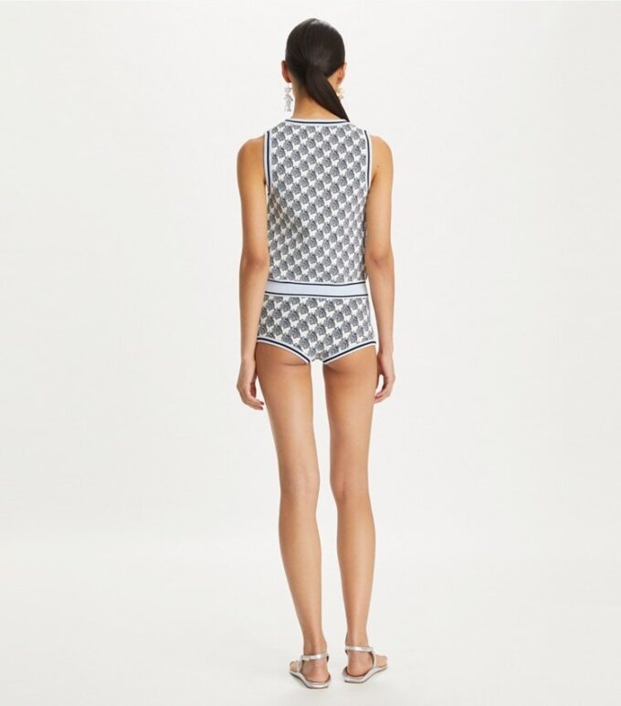 Shorts aus Viskose-Jacquard