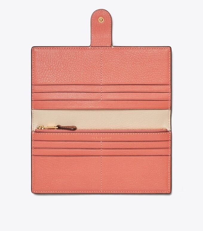 Slim-Brieftasche mit Farbblock-Reißverschluss Slim-Brieftasche mit Farbblock-Reißverschluss
