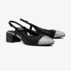 Slingback mit Kappe und Pavé-Verzierung Slingback mit Kappe und Pavé-Verzierung