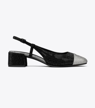 Slingback mit Kappe und Pavé-Verzierung