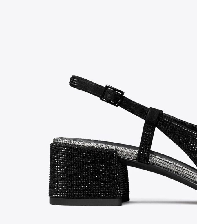 Slingback mit Kappe und Pavé-Verzierung Slingback mit Kappe und Pavé-Verzierung