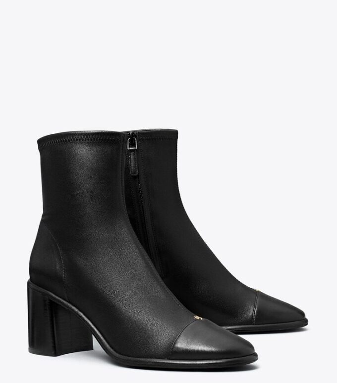Stiefelette mit Kappe und Absatz Stiefelette mit Kappe und Absatz