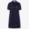 Stretch-Polokleid mit Zierstichen Stretch-Polokleid mit Zierstichen