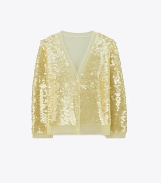 Strickjacke mit Paillettenfront
