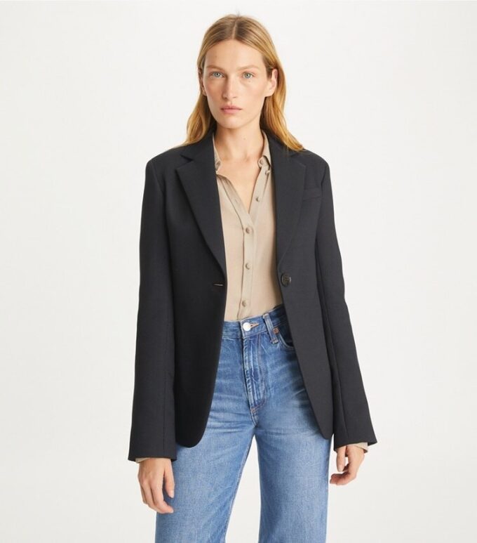 Strukturierter Crêpe-Blazer