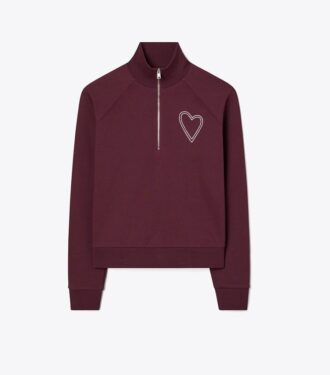 Sweatshirt aus French Terry mit Ziernähten in Herzform