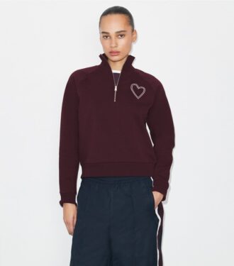 Sweatshirt aus French Terry mit Ziernähten in Herzform