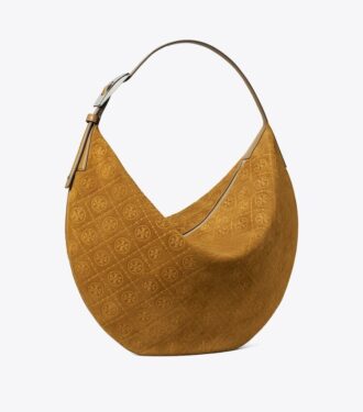 T Monogram Ballon-Tasche aus Wildleder