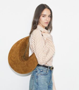 T Monogram Ballon-Tasche aus Wildleder