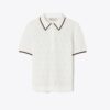T Monogram Baumwoll-Pointelle-Polo mit Reißverschluss T Monogram Baumwoll-Pointelle-Polo mit Reißverschluss