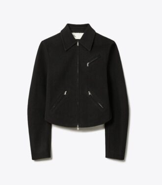 T Monogram-Bikerjacke aus Wolle