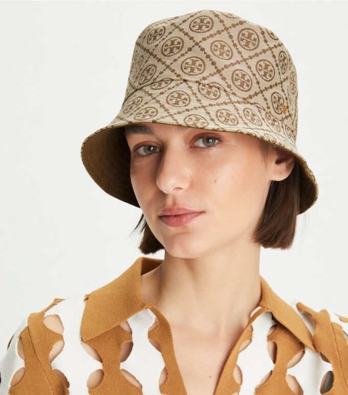 T Monogram-Bucket-Hat mit kurzer Krempe T Monogram-Bucket-Hat mit kurzer Krempe