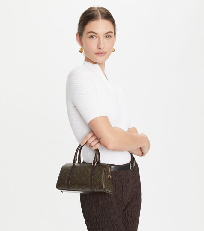 T Monogram Coated Canvas Petite Barrel Bag T Monogram Coated Canvas Petite Barrel Bag