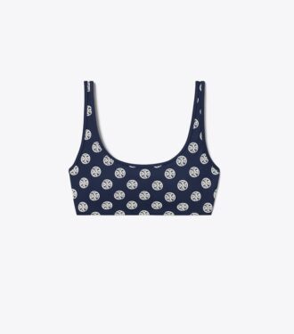 T Monogram Compression Scoop-Neck Bra