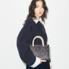 T Monogram Contrast Embossed Top-Handle Tote T Monogram Contrast Embossed Top-Handle Tote