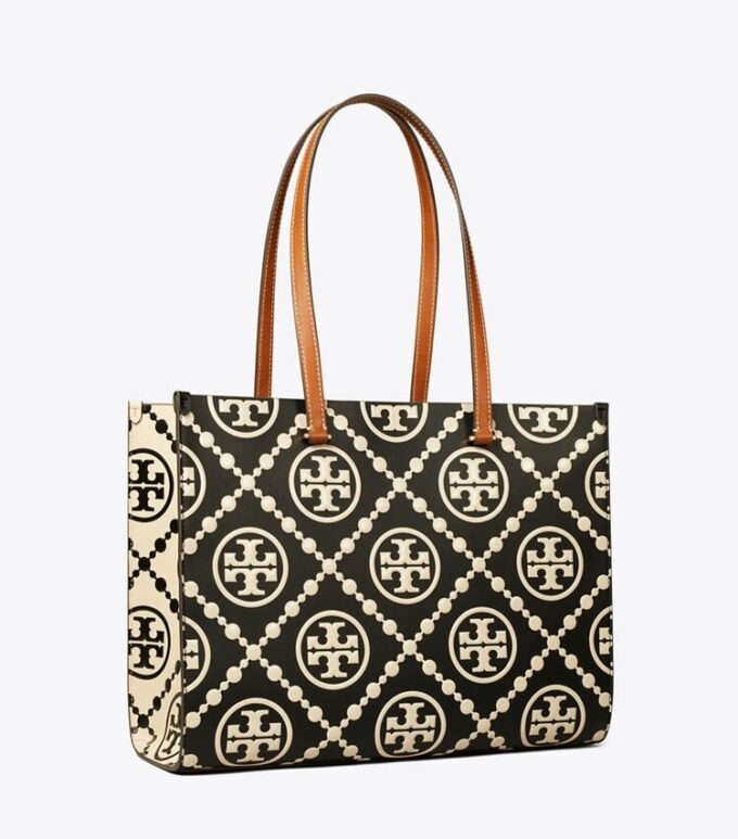 T Monogram Contrast Embossed Tote T Monogram Contrast Embossed Tote