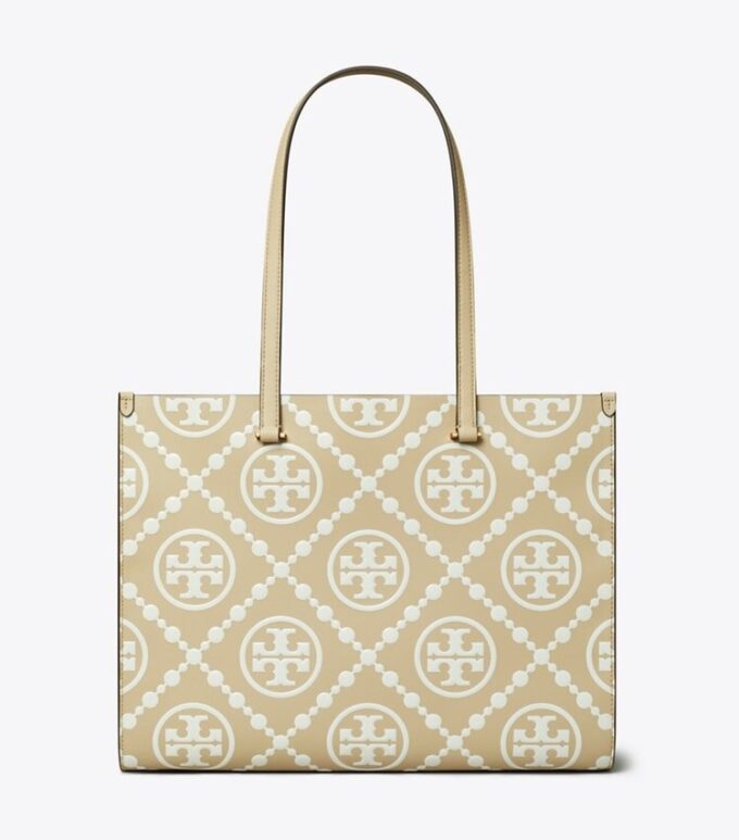 T Monogram Contrast Embossed Tote T Monogram Contrast Embossed Tote