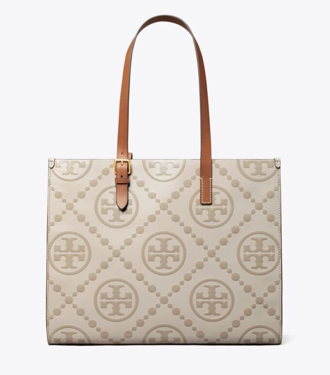 T Monogram Contrast Embossed Tote T Monogram Contrast Embossed Tote
