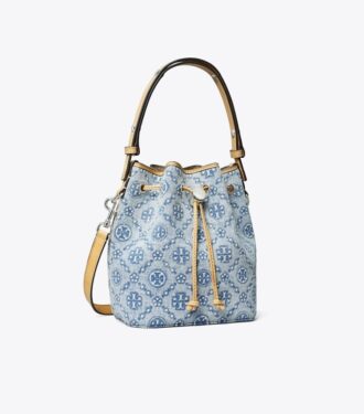 T Monogram Denim Mini-Beuteltasche