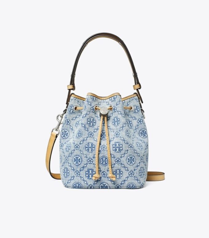 T Monogram Denim Mini-Beuteltasche T Monogram Denim Mini-Beuteltasche