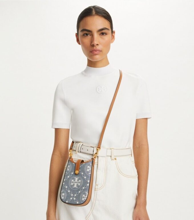 T Monogram Denim Phone Crossbody T Monogram Denim Phone Crossbody