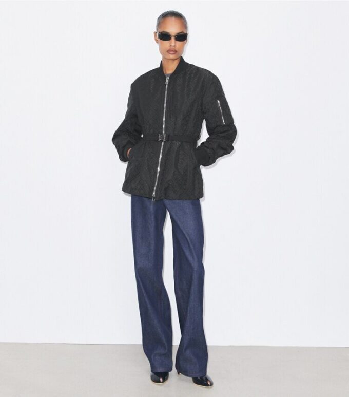 T Monogram Jacquard-Jacke mit Reißverschluss T Monogram Jacquard-Jacke mit Reißverschluss