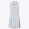 T Monogram Jacquard Plissee-Golfkleid T Monogram Jacquard Plissee-Golfkleid