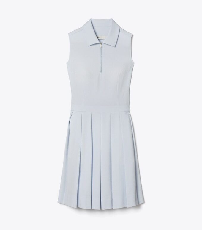 T Monogram Jacquard Plissee-Golfkleid T Monogram Jacquard Plissee-Golfkleid
