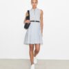 T Monogram Jacquard Plissee-Golfkleid T Monogram Jacquard Plissee-Golfkleid