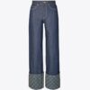 T Monogram Kontrast-Manschetten Straight-Leg-Jeans T Monogram Kontrast-Manschetten Straight-Leg-Jeans