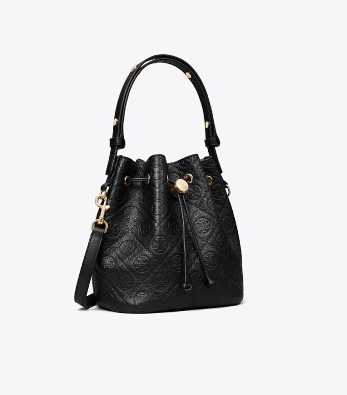 T Monogram Pebbled Bucket Bag T Monogram Pebbled Bucket Bag