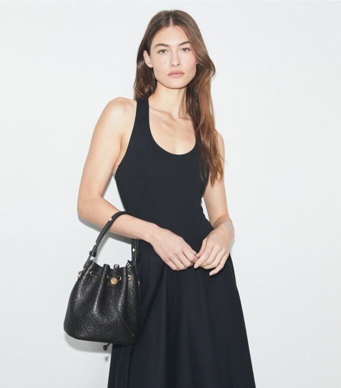 T Monogram Pebbled Bucket Bag T Monogram Pebbled Bucket Bag