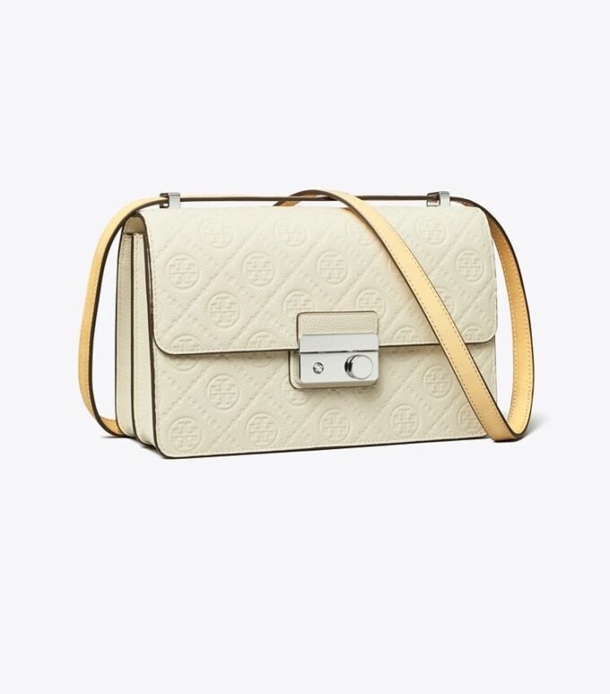 T Monogram Pebbled Schultertasche T Monogram Pebbled Schultertasche