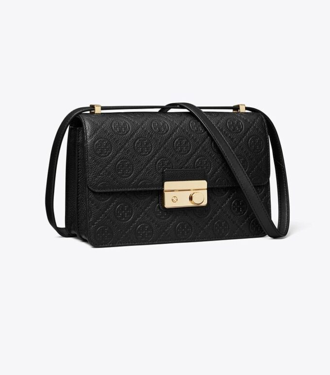 T Monogram Pebbled Schultertasche T Monogram Pebbled Schultertasche
