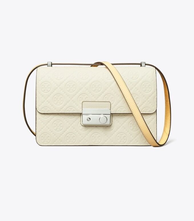 T Monogram Pebbled Schultertasche T Monogram Pebbled Schultertasche