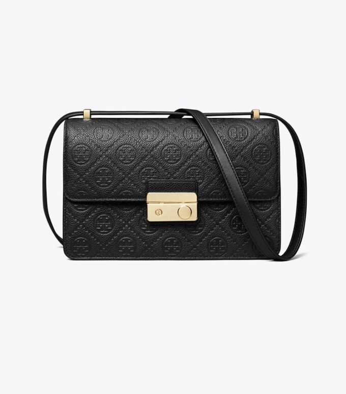 T Monogram Pebbled Schultertasche T Monogram Pebbled Schultertasche