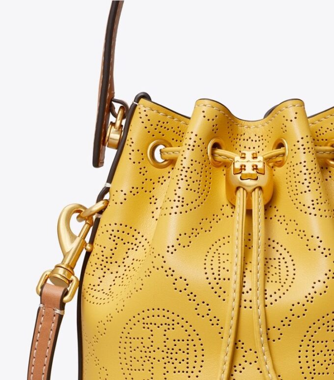 T Monogram Perforated Leather Mini Bucket Bag T Monogram Perforated Leather Mini Bucket Bag