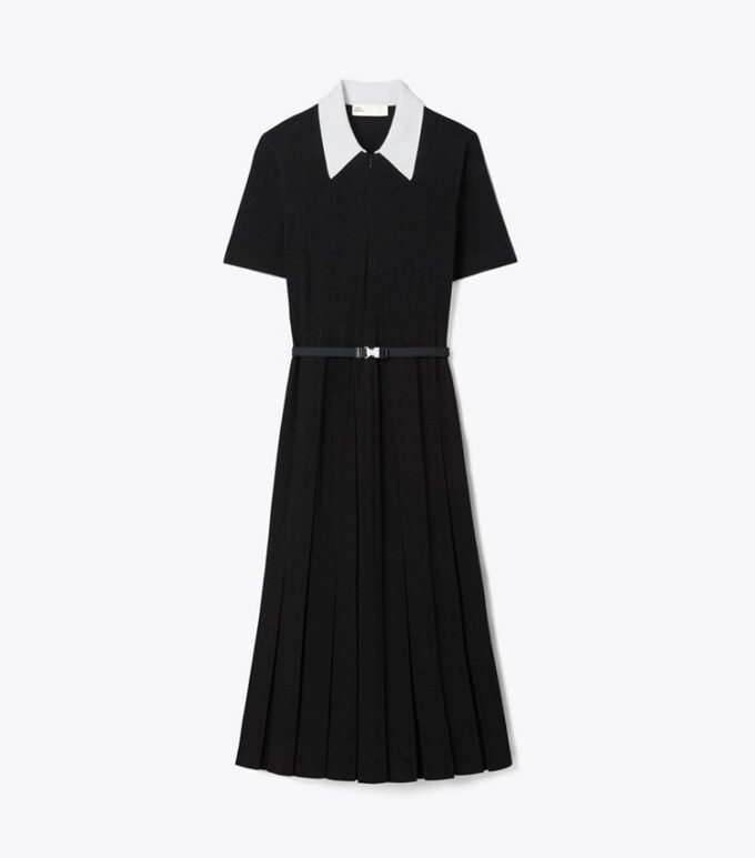 T Monogram Pointelle Plissee-Kleid T Monogram Pointelle Plissee-Kleid