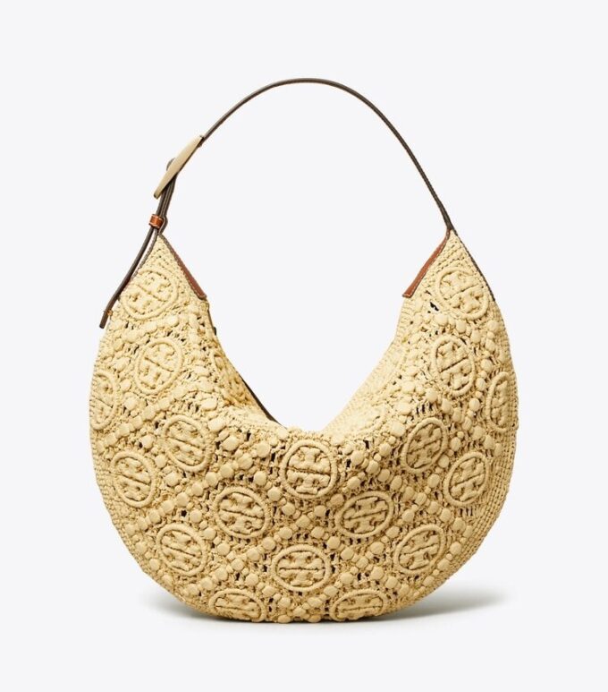 T Monogram Raffia Balloon Bag T Monogram Raffia Balloon Bag