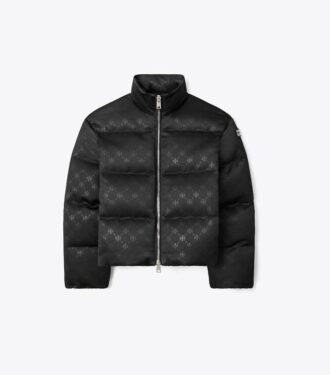 T Monogram Satin Puffer Jacket