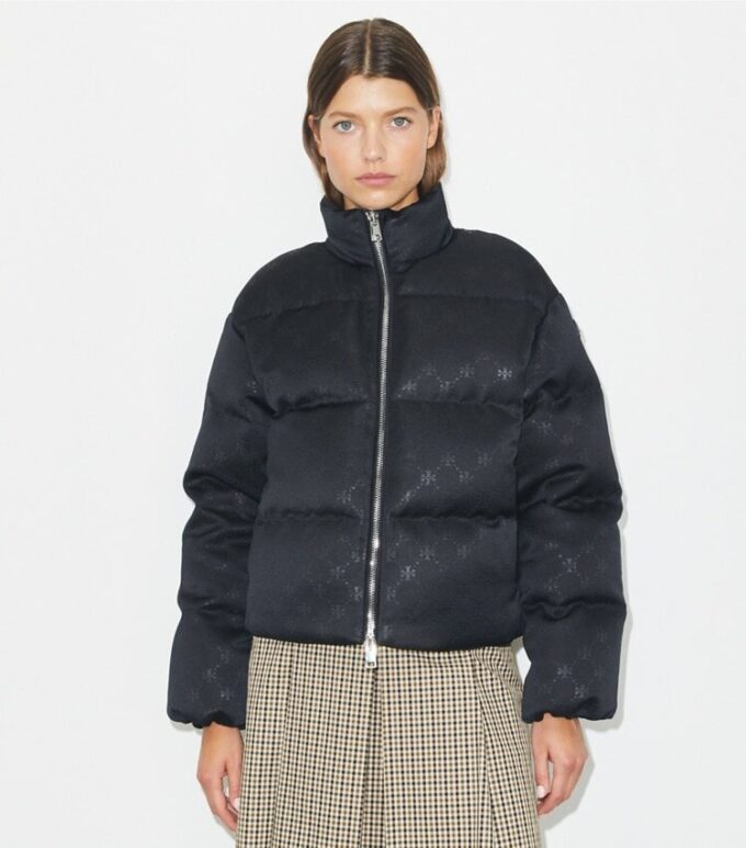 T Monogram Satin Puffer Jacket T Monogram Satin Puffer Jacket