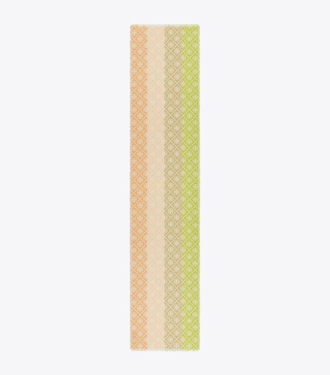 T Monogram-Schal mit mehreren Streifen T Monogram-Schal mit mehreren Streifen